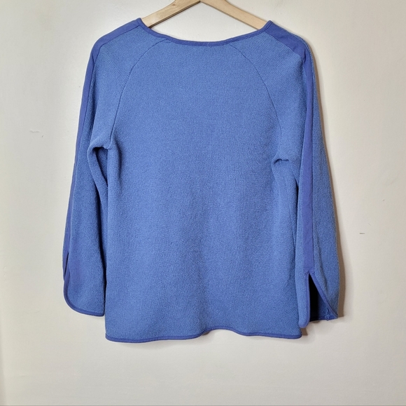 Lulu B Blue Cardigan Sweater 1 Button Front Casual Cozy Size Large - Picture 5 of 8